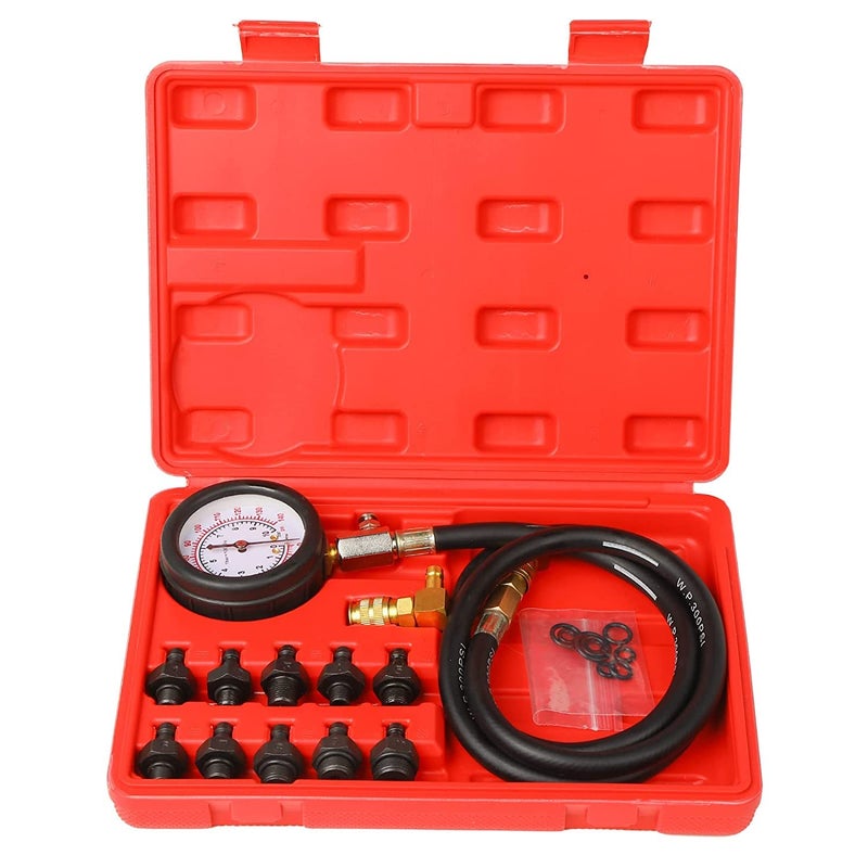 Gnhydxfe Oil Pressure Tester Tool, Oil Pressure Gauge kit, 0-140 PSI Pressure Test Diagnostic Tools, Engine Oil Pressure Tester Tool kit, for car Truck (red) - Image 1